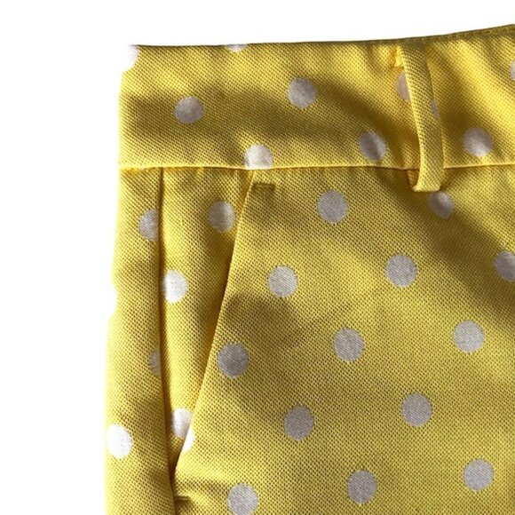 Ann Taylor Yellow and White Polka Dot Short 0 - Picture 4 of 5